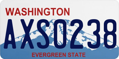 WA license plate AXS0238