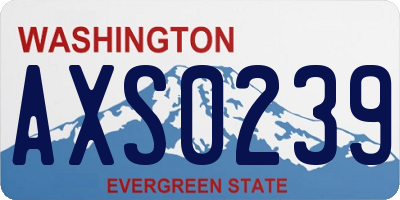 WA license plate AXS0239