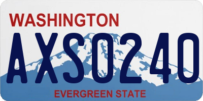 WA license plate AXS0240