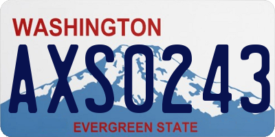 WA license plate AXS0243