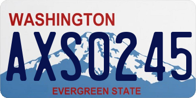 WA license plate AXS0245