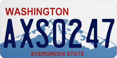 WA license plate AXS0247