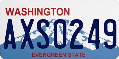 WA license plate AXS0249