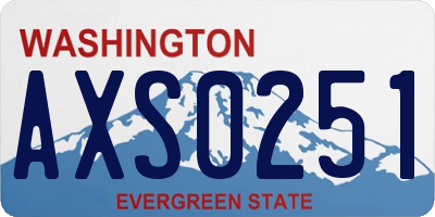 WA license plate AXS0251