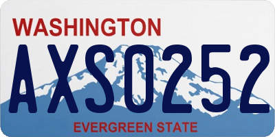 WA license plate AXS0252