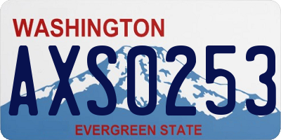 WA license plate AXS0253