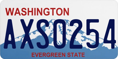 WA license plate AXS0254