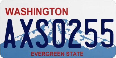 WA license plate AXS0255