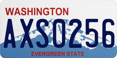 WA license plate AXS0256
