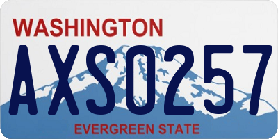 WA license plate AXS0257