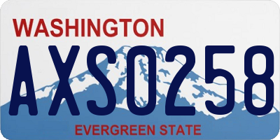 WA license plate AXS0258