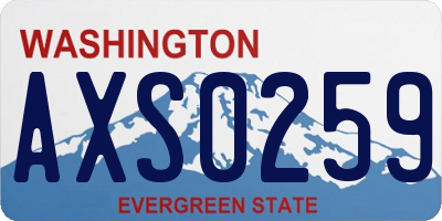 WA license plate AXS0259