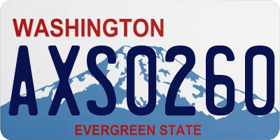WA license plate AXS0260