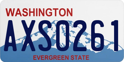 WA license plate AXS0261