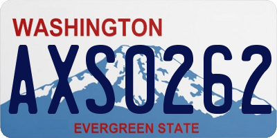 WA license plate AXS0262