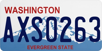 WA license plate AXS0263