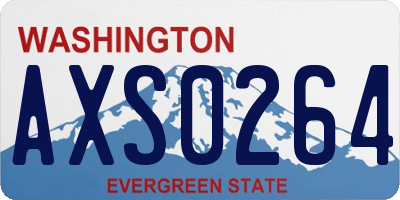 WA license plate AXS0264