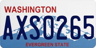 WA license plate AXS0265