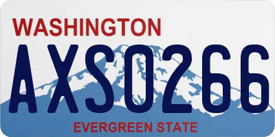 WA license plate AXS0266