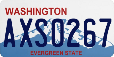 WA license plate AXS0267