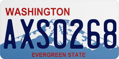 WA license plate AXS0268