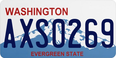 WA license plate AXS0269