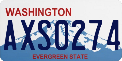 WA license plate AXS0274