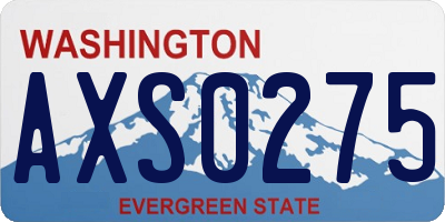 WA license plate AXS0275