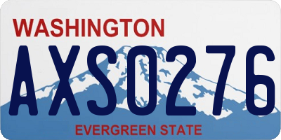 WA license plate AXS0276