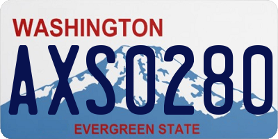 WA license plate AXS0280