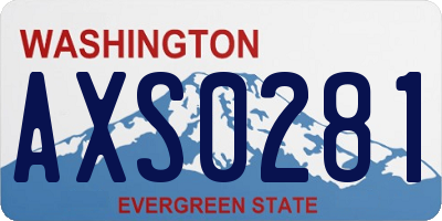 WA license plate AXS0281