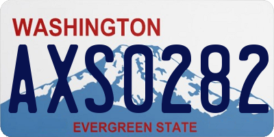 WA license plate AXS0282