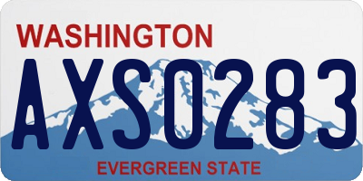 WA license plate AXS0283