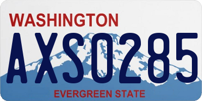 WA license plate AXS0285