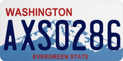 WA license plate AXS0286