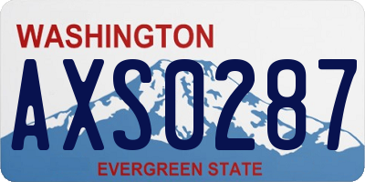 WA license plate AXS0287