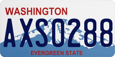 WA license plate AXS0288