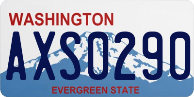 WA license plate AXS0290