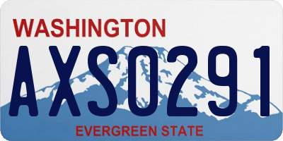 WA license plate AXS0291