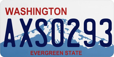 WA license plate AXS0293