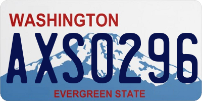 WA license plate AXS0296