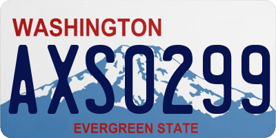 WA license plate AXS0299