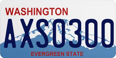 WA license plate AXS0300