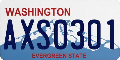 WA license plate AXS0301