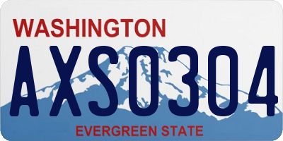 WA license plate AXS0304