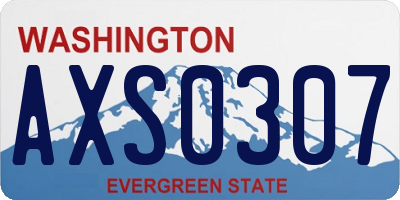 WA license plate AXS0307