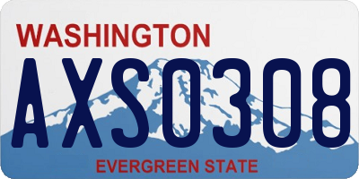 WA license plate AXS0308