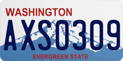 WA license plate AXS0309