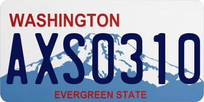 WA license plate AXS0310