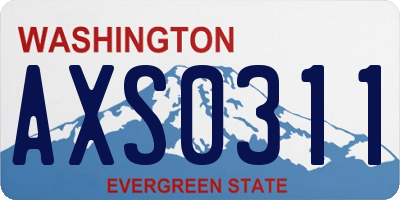 WA license plate AXS0311